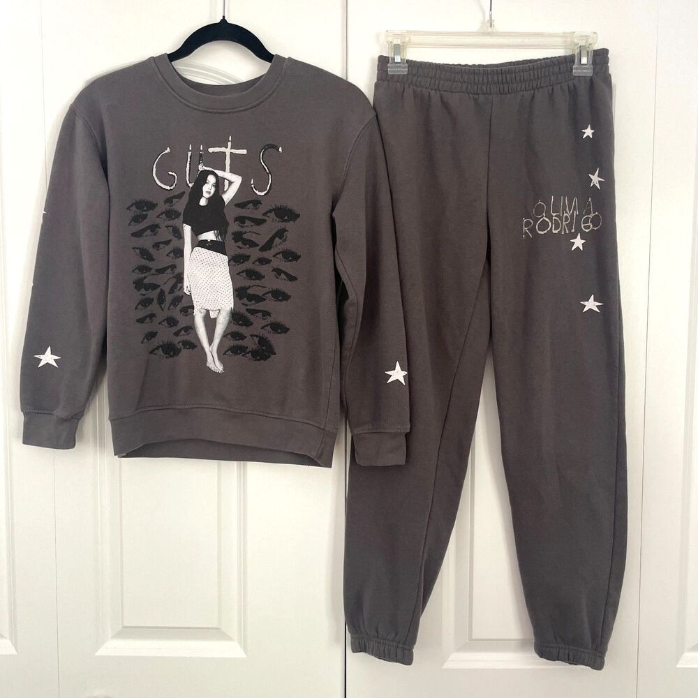 Official Olivia Rodrigo GUTS Matching Set Sweatshirt Joggers Sweatpants Youth L